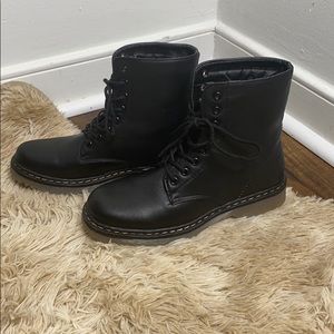 Black combat boots